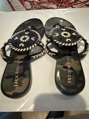 Jack Rogers Black Rope Circle Sandals